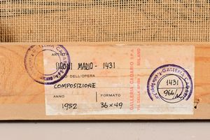 SIRONI MARIO : Composizione, 1955 ca  - Asta Arte Moderna e Contemporanea, Fotografia e Fumetti - Associazione Nazionale - Case d'Asta italiane