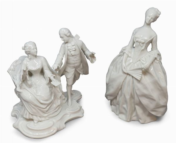 Due sculture in porcellana bianca  - Asta UNA COLLEZIONE DI PORCELLANE TOSCANE - Associazione Nazionale - Case d'Asta italiane