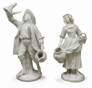 Tre sculture in porcellana bianca  - Asta UNA COLLEZIONE DI PORCELLANE TOSCANE - Associazione Nazionale - Case d'Asta italiane