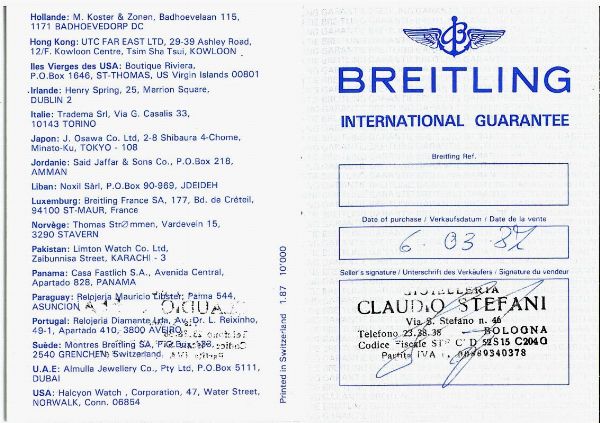 BREITLING CALLISTO CRONOGRAFO REF. 1119 N 80520 ANNO 1987  - Asta OROLOGI DA POLSO E DA TASCA - Associazione Nazionale - Case d'Asta italiane
