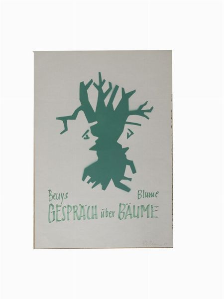 JOSEPH BEUYS : Gespräch über Bäume, [stampa: senza indicazione dello stampatore], 1982, 61x43 cm.  - Asta Testimonianze: libri e documenti dell'arte moderna e contemporanea - Associazione Nazionale - Case d'Asta italiane