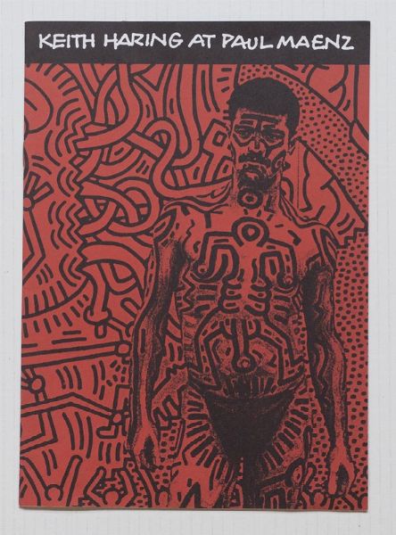 Keith Haring : Keith Haring at Paul Maenz, Köln, Galkeire Paul Maenz, 1984 (maggio), 29,5x21 cm., brossura, pp. [8] con carte rosse, azzurre, gialle e bianche.  - Asta Testimonianze: libri e documenti dell'arte moderna e contemporanea - Associazione Nazionale - Case d'Asta italiane