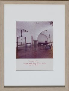 MICHELANGELO PISTOLETTO - Sansicario 1976. I mobili dello studio di mio padre nel mio studioSansicario, 1976, 23,8x17,8 cm.