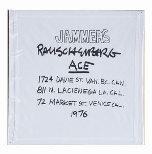 Robert Rauschenberg - Jammers. Rauschenberg, Vancouver - Los Angeles - Venice (California), Ace (Gallery), 1976, 39x39 cm.