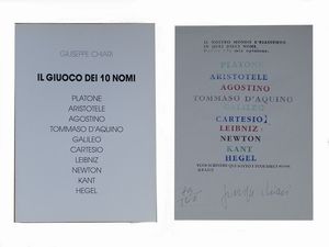 Giuseppe Chiari - Il giuoco dei 10 nomi, [Firenze], Claudio Cerritelli, 1991, 34.5 x 24.5 cm, brossura, copertina tipografica.