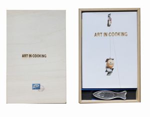 AA.VV. - Art in Cooking (senza luogo), Unilever Bestfoods Italia, 2003  2005; 3 volumi34,5x24,5 cm., legatura editoriale in tela, sovraccopertina, pp. 96 (8) - 83 (13) - 90 (12).