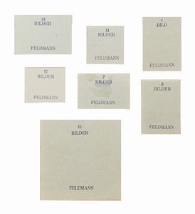 Hans Peter  Feldmann - bilder - bild (serie completa dei primi sette libri), Hilden, s. ed. (autoprodotto dallartista), 1968 / 1971, formati diversi, brossura, pp. [8] ca.