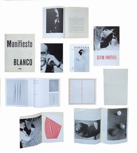 LUCIO FONTANA - Manifiesto Blanco 1946, senza luogo, senza editore, [1960 ca.], 22,5x25 cm., brossura a fogli doppi sciolti, pp. [8].