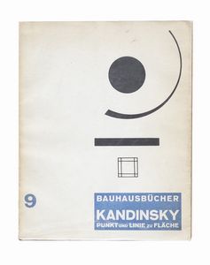 Wassily Kandinsky - Punkt und Linie zu Flache. Beitrag zur Analyse der malerischen Elemente, Munchen, Albert Langen Verlag, Bauhausbucher n. 9, 1926, 23,4x18,5 cm., brossura, sovracopertina, pp. 190-[8].
