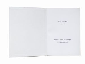 Jiri Kolar - Hinauf und hinunter tiefengedichtUelzen, Verlagshaus Bong & Co, 1969, 22x30,5 cm.