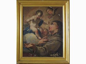 Scuola veneta del XVIII secolo - Apparizione di Ges Bambino a Sant'Antonio da Padova