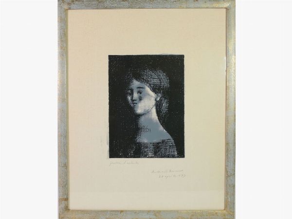 Antonio Bueno : Ritratto femminile 1979  - Asta Arte moderna e contemporanea - Associazione Nazionale - Case d'Asta italiane