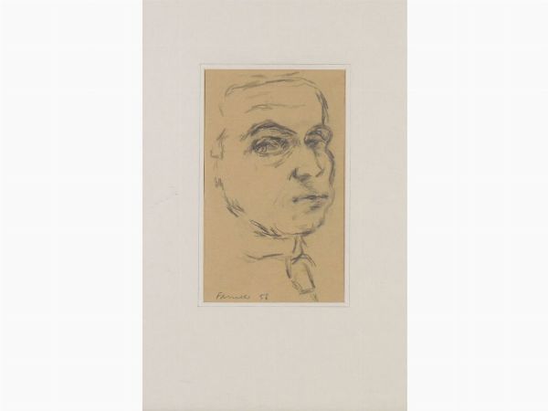 Fernando Farulli : Autoritratto 1956  - Asta Arte moderna e contemporanea - Associazione Nazionale - Case d'Asta italiane