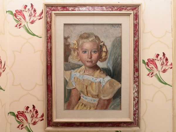 Paolo Ghiglia : Ritratto di bambina  - Asta Arte moderna e contemporanea - Associazione Nazionale - Case d'Asta italiane