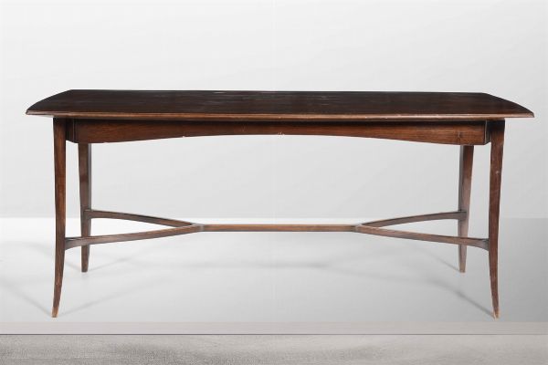 Tavolo rettangolare con struttura e piano in legno.  - Asta Design - Associazione Nazionale - Case d'Asta italiane