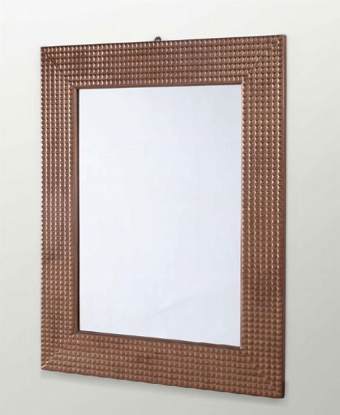 Specchio da parete con cornice in legno scolpito e vetro specchiato.  - Asta Design - Associazione Nazionale - Case d'Asta italiane