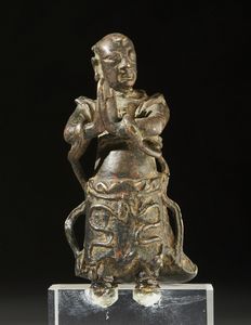 Arte Cinese - 'Fusione raffigurante oranteCina, dinastia Tang, 618- 907 d.C.'