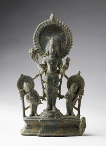 Arte Indiana - 'Altare in bronzo raffigurante SuryaBangladesh, IX secolo'
