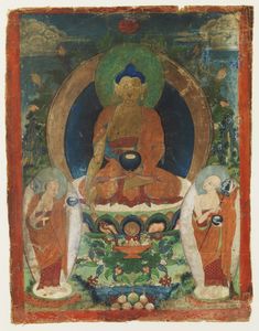 Arte Himalayana - 'Thangka raffigurante Buddha Tibet, XVIII secolo '