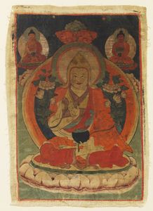 Arte Himalayana - 'Thangka raffigurante maestro della scuola Gelug-paTibet, XIX secolo '