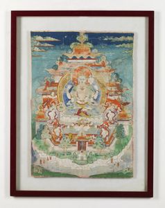 Arte Himalayana - 'Thangka raffigurante Avalokitesvara nella Terra Pura PotalakaCino/Tibet, XVIII secolo '
