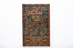 Arte Himalayana - 'Pannello con dragoneTibet, XIX secolo'