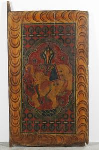 Arte Himalayana - 'Porta tibetana con elefanteTibet, inizi XX secolo'