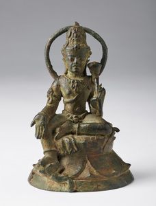 Arte Sud-Est Asiatico - 'Figura in bronzo raffigurante Avalokitesvara Indonesia, Java, IX secolo '