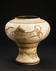 Arte Cinese - 'Grande vaso CitzhouCina, dinastia Ming, XVI secolo'