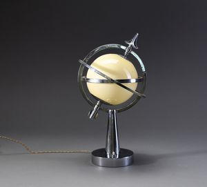 MANIFATTURA ITALIANA - Lampada da tavolo modello Saturno anni '30.
