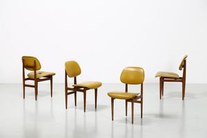 CARLO HAUNER (1927-1997) & MARTIN HESLER (1913-1977) - Quattro sedie produzione Forma, Mompiano Brescia, 1960.