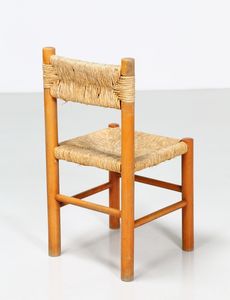 PERRIAND CHARLOTTE  (1903 - 1999) : Cinque sedie modello Meribel anni ''50.  - Asta ASTA 299 - DESIGN (online) - Associazione Nazionale - Case d'Asta italiane