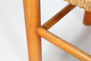PERRIAND CHARLOTTE  (1903 - 1999) : Cinque sedie modello Meribel anni ''50.  - Asta ASTA 299 - DESIGN (online) - Associazione Nazionale - Case d'Asta italiane