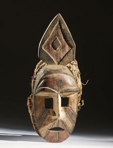 Arte africana - Bobo (?) Maschera policroma Burkina Faso (?)