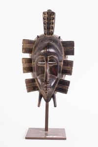 Arte africana - Piccola maschera kpelie, SenufoCosta d'Avorio