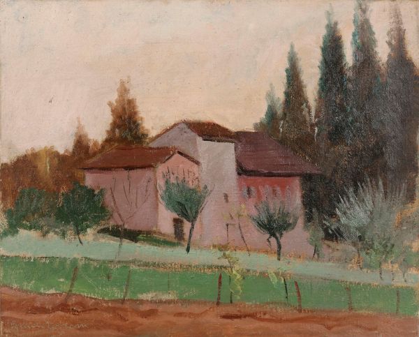 Case con alberi  - Asta Dipinti e Sculture del XIX e XX secolo - Associazione Nazionale - Case d'Asta italiane