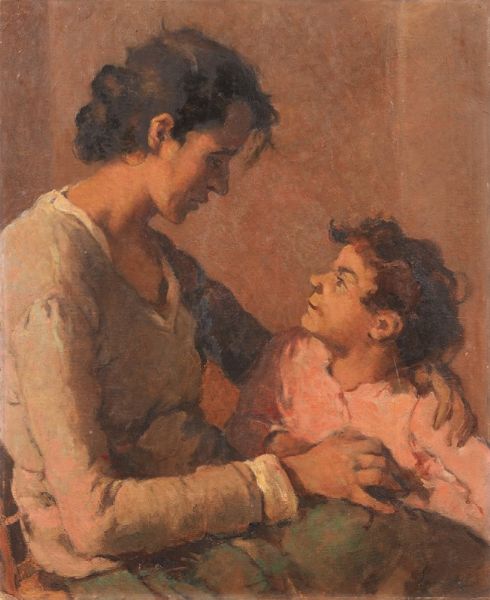 Madre e figlio  - Asta Dipinti e Sculture del XIX e XX secolo - Associazione Nazionale - Case d'Asta italiane