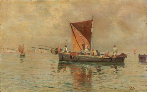 Pesca al tramonto  - Asta Dipinti e Sculture del XIX e XX secolo - Associazione Nazionale - Case d'Asta italiane