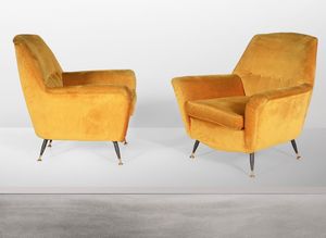 Grande divano curvo e coppia di poltrone  - Asta Design Lab - Associazione Nazionale - Case d'Asta italiane