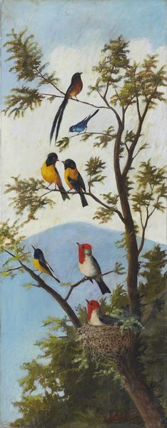 MEUCCI MICHELANGELO (1840 - 1909) : Paesaggio con uccellini su un albero.  - Asta ASTA 303 - ARTE ANTICA E DEL XIX SECOLO - Associazione Nazionale - Case d'Asta italiane