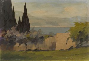 DELAI LUIGI (1891 - 1960) - Veduta del lago di Garda.
