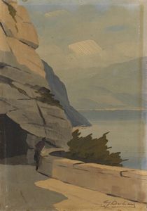DELAI LUIGI (1891 - 1960) - Veduta del lago di Garda.