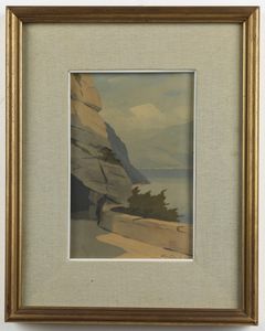 DELAI LUIGI (1891 - 1960) : Veduta del lago di Garda.  - Asta ASTA 303 - ARTE ANTICA E DEL XIX SECOLO - Associazione Nazionale - Case d'Asta italiane