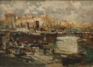 IROLLI VINCENZO (1860 - 1942) - Porto di Napoli.