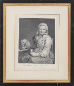 CHEVILLET JUSTE (1729 - 1802) - La bonne mere sans souci.
