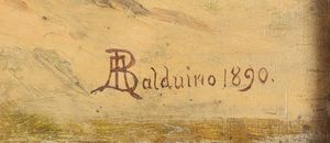 BALDUINO ALESSANDRO (1848 - 1891) : L'incontro.  - Asta ASTA 303 - ARTE ANTICA E DEL XIX SECOLO - Associazione Nazionale - Case d'Asta italiane