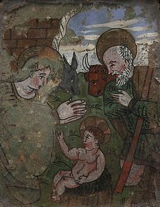 ARTISTA DEL XVII SECOLO - Madonna con Bambino e San Giovanni.