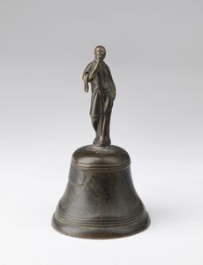 BRONZISTA DEL XVIII SECOLO - Campanello in bronzo con figura.