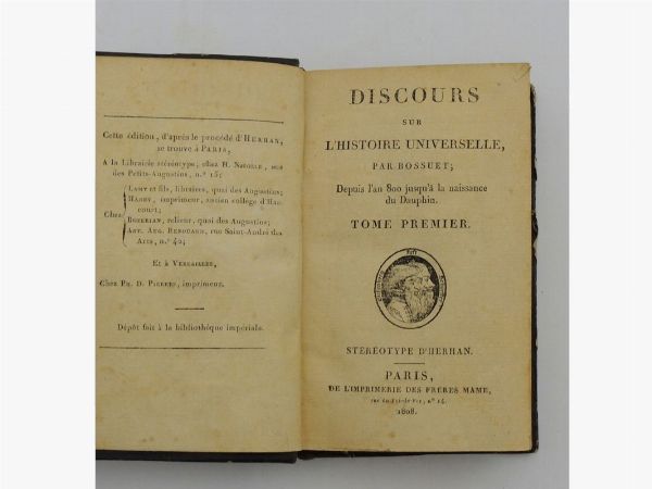 Jacques Bnigne Bossuet : Discours sur l'histoire universelle  - Asta House Sale: Libri antichi - Associazione Nazionale - Case d'Asta italiane