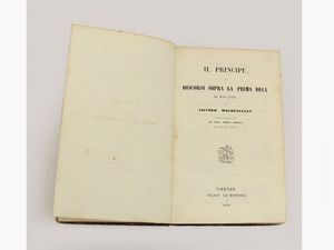 Niccol Machiavelli : Opere  - Asta House Sale: Libri antichi - Associazione Nazionale - Case d'Asta italiane